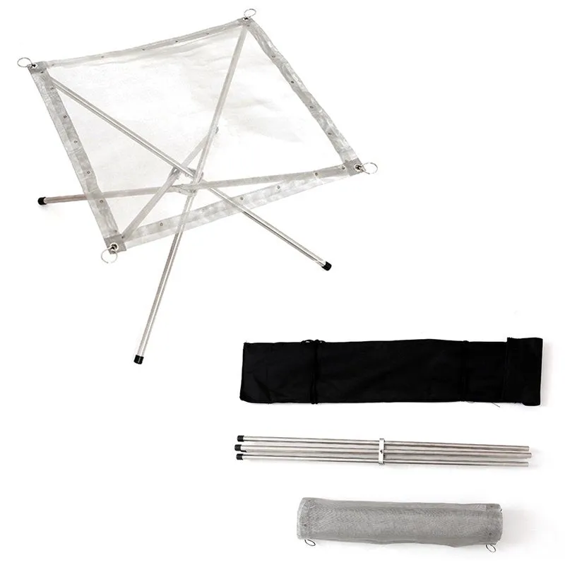 ステンレスメッシュ 折りたたみ焚き火台 ファイヤースタンド Huehuecoyotl Outdoor Works Stainless Mesh Fire Stand