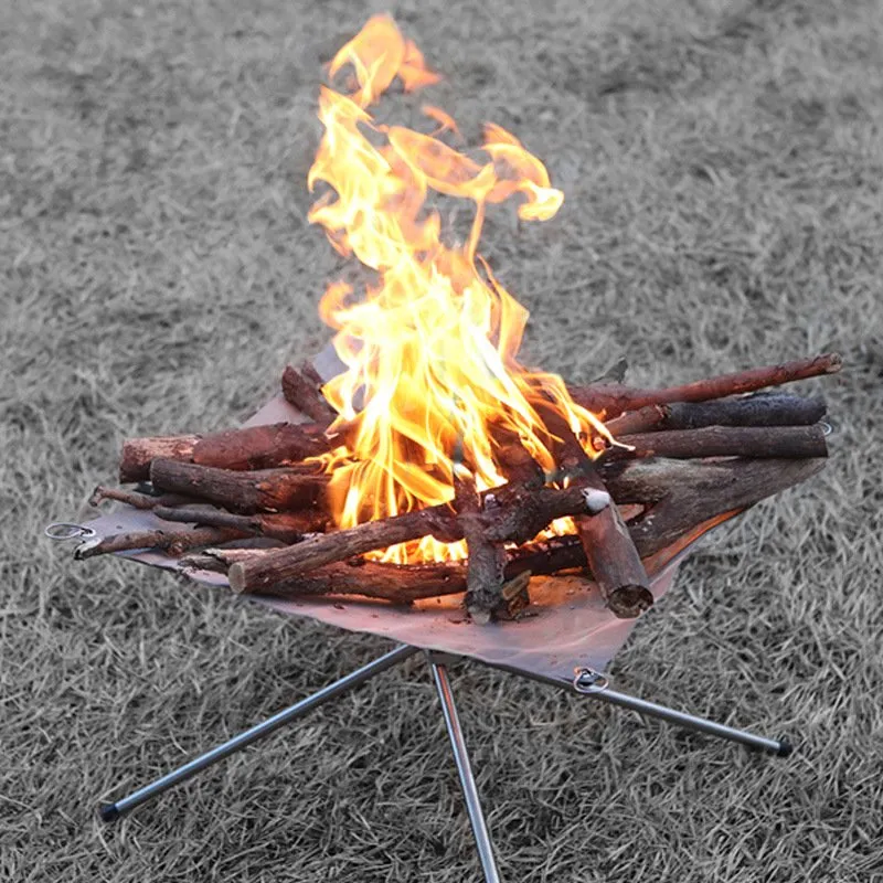 ステンレスメッシュ 折りたたみ焚き火台 ファイヤースタンド Huehuecoyotl Outdoor Works Stainless Mesh Fire Stand