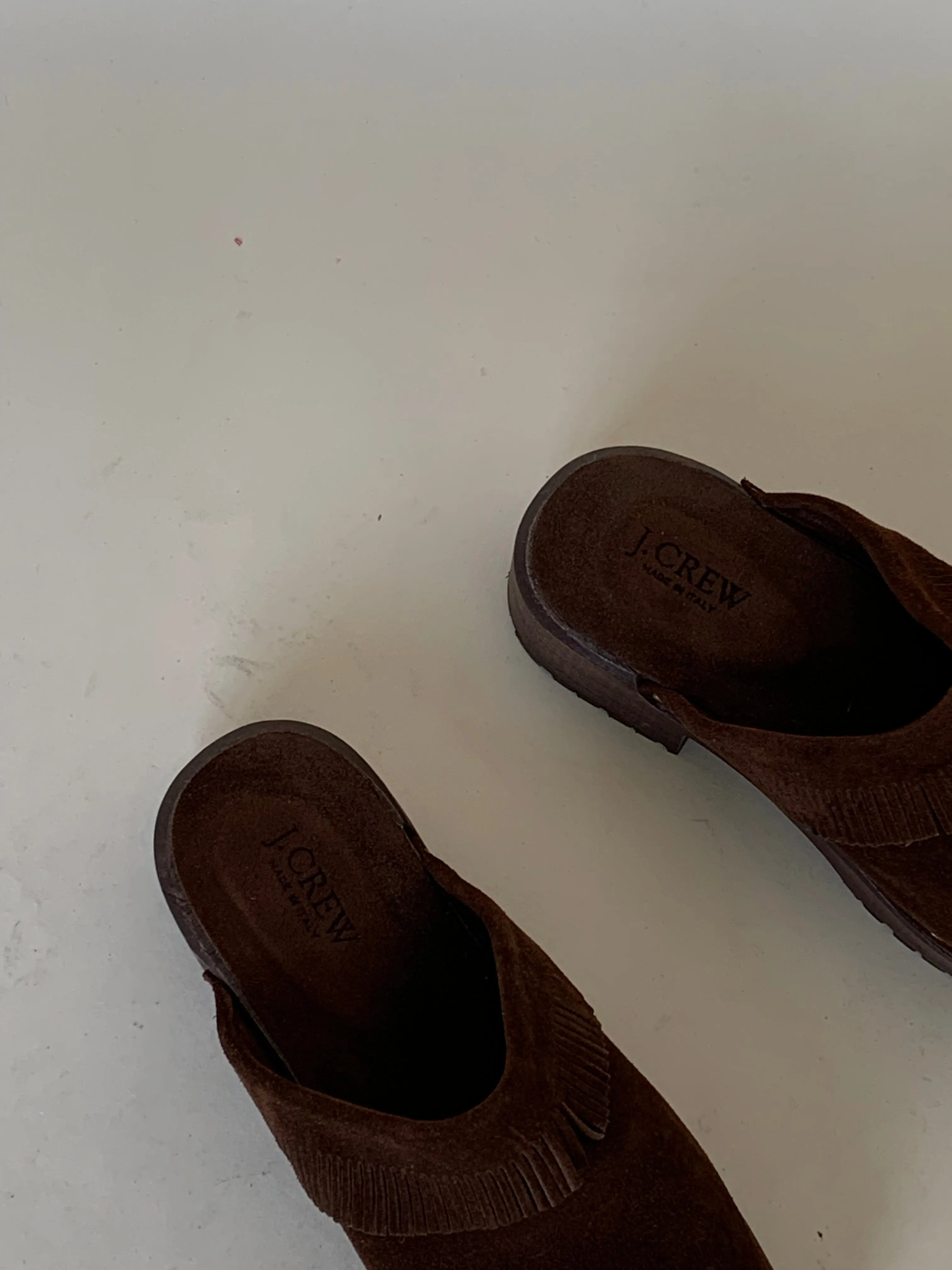 00s J.Crew suede clogs