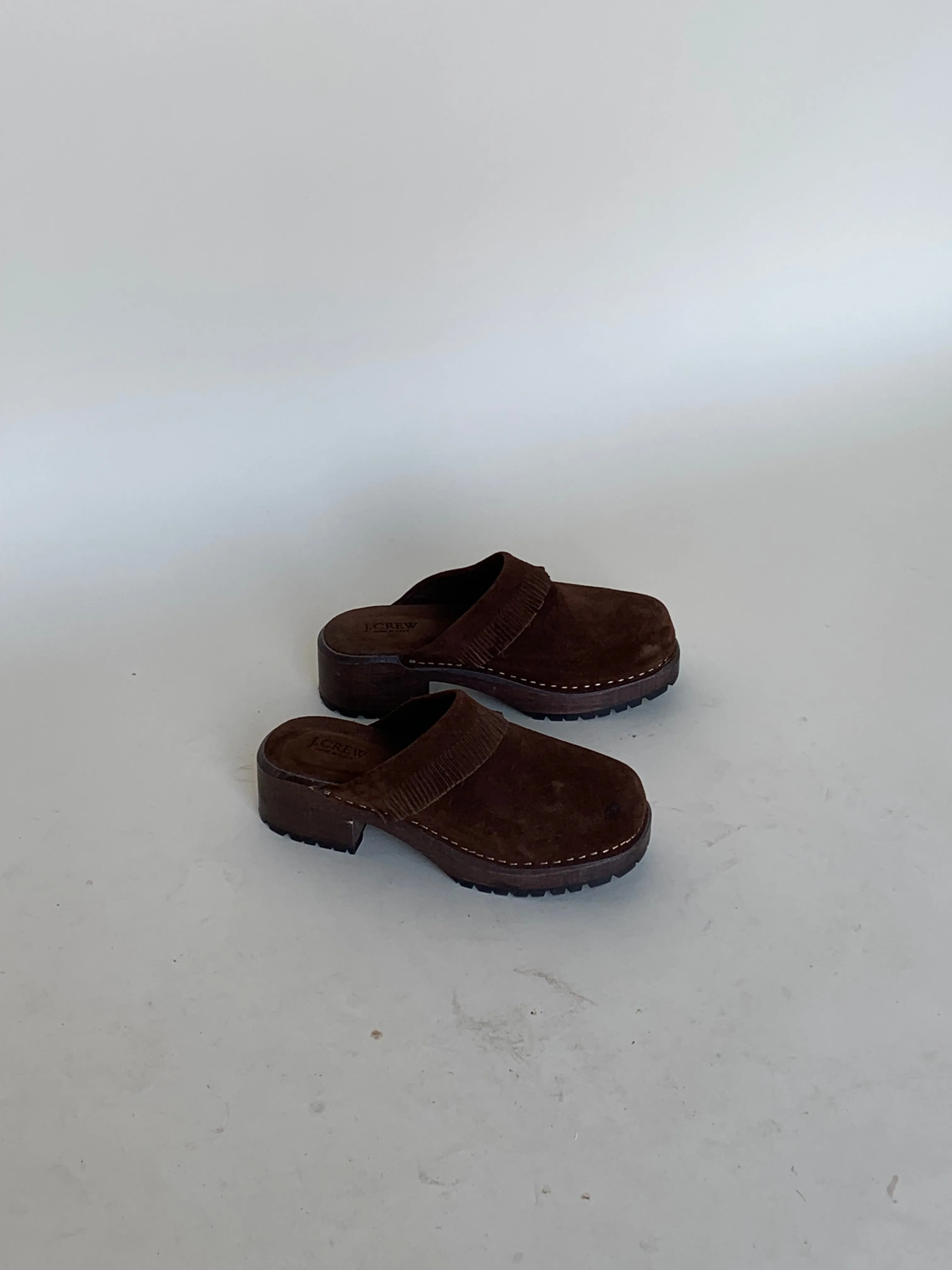 00s J.Crew suede clogs
