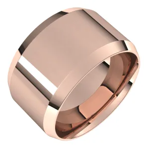 10K Rose 12 mm Beveled Edge Comfort Fit Light Band