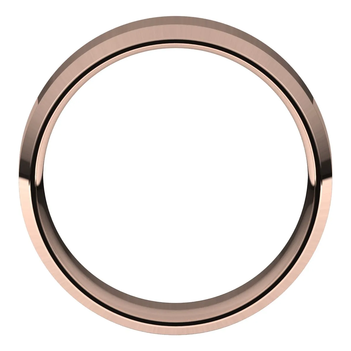 10K Rose 7 mm Beveled Edge Comfort Fit Light Band