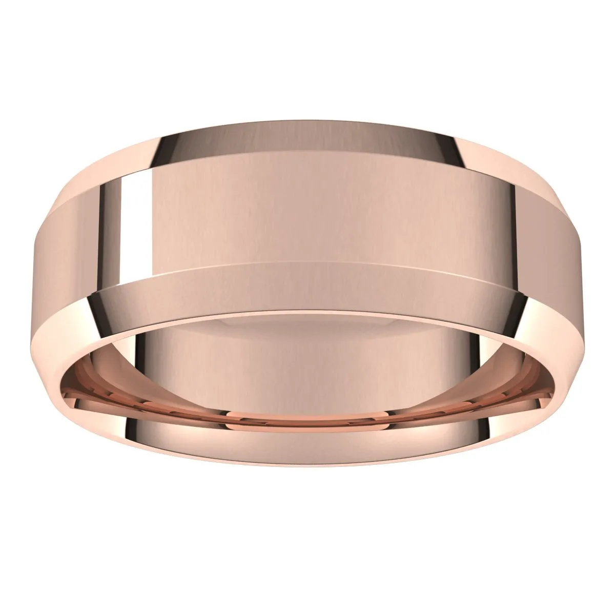 10K Rose 7 mm Beveled Edge Comfort Fit Light Band