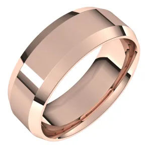 10K Rose 7 mm Beveled Edge Comfort Fit Light Band