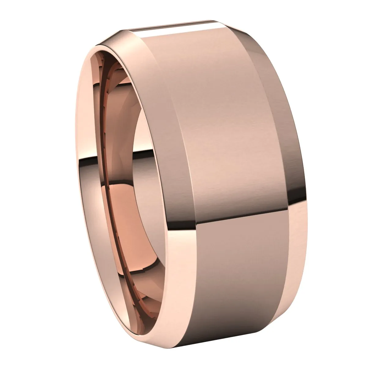 10K Rose 9 mm Beveled Edge Comfort Fit Light Band