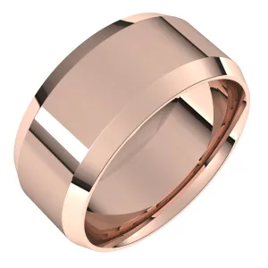 10K Rose 9 mm Beveled Edge Comfort Fit Light Band