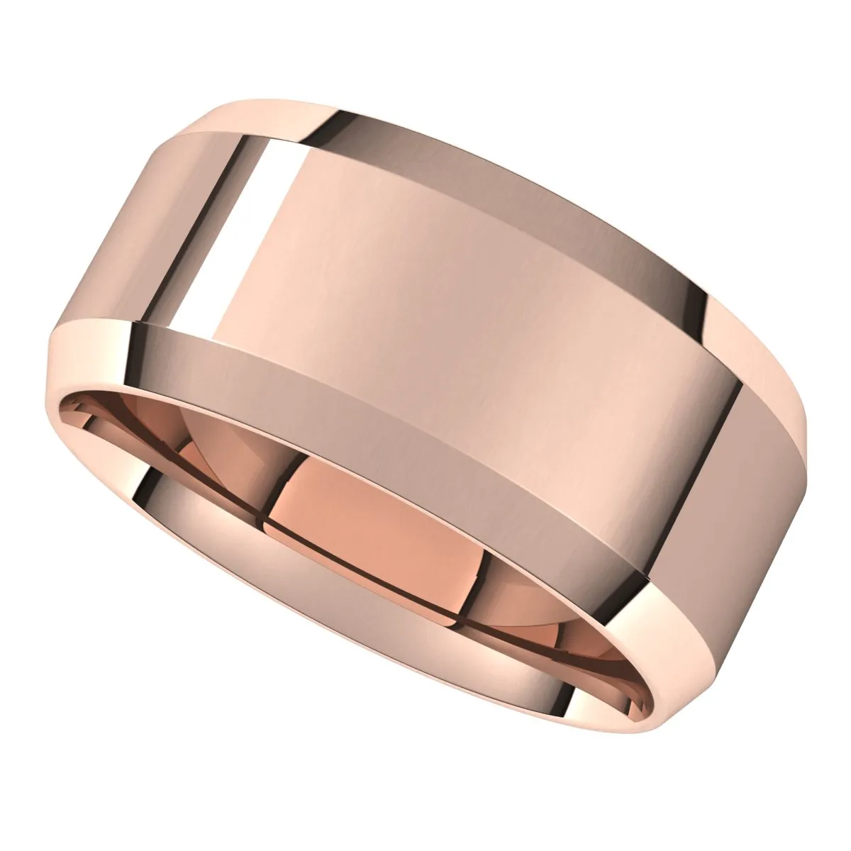 10K Rose 9 mm Beveled Edge Comfort Fit Light Band