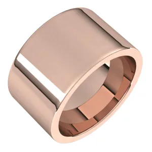 10K Rose Gold 12 mm flat comfort fit Wedding Band