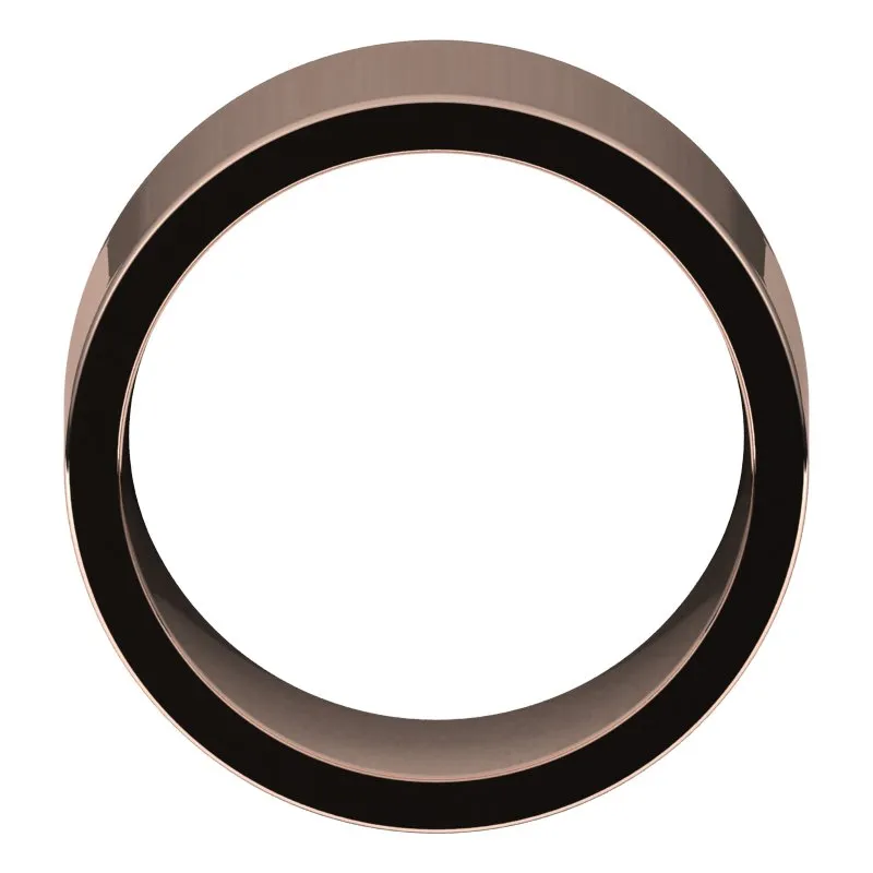 10K Rose Gold 12 mm flat comfort fit Wedding Band