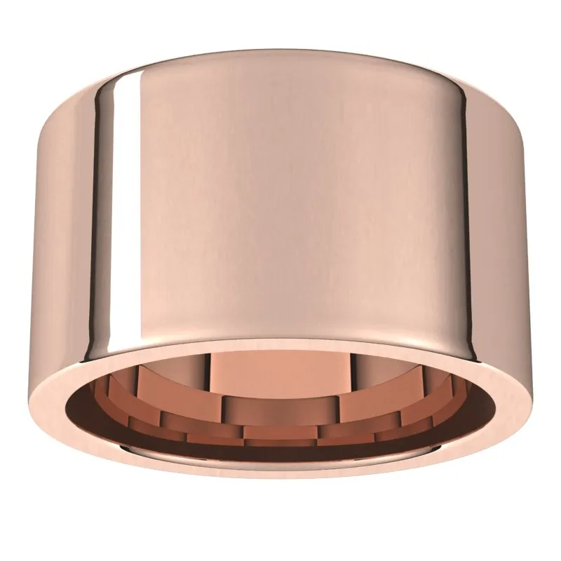 10K Rose Gold 12 mm flat comfort fit Wedding Band