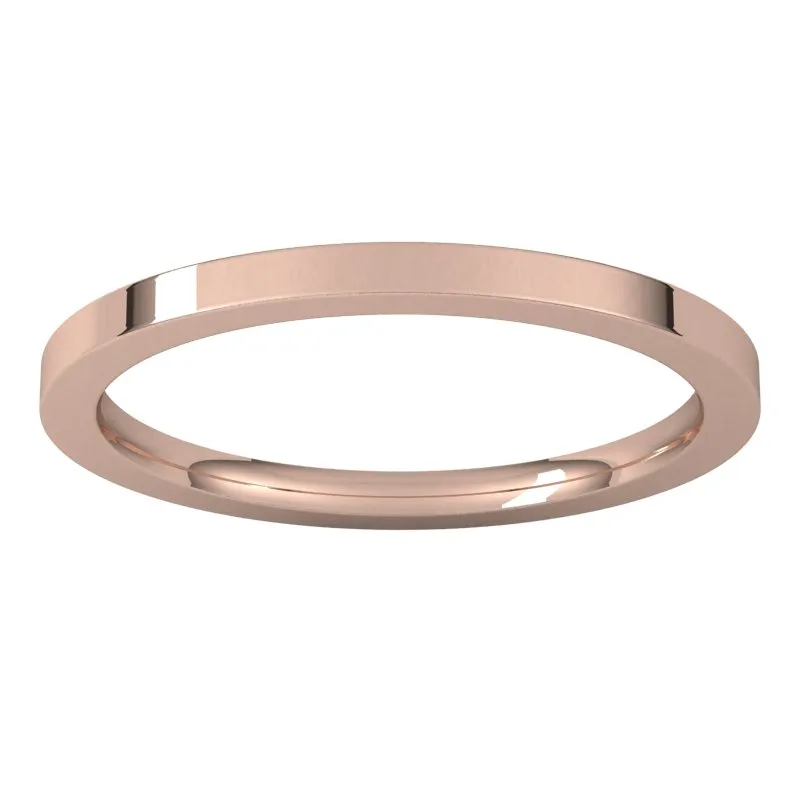 10K Rose Gold 1.5 mm flat comfort fit Wedding Band