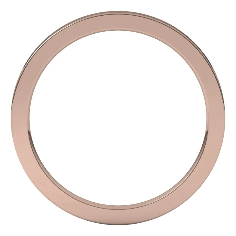10K Rose Gold 1.5 mm flat comfort fit Wedding Band