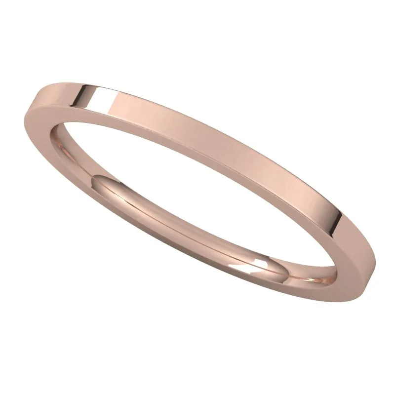 10K Rose Gold 1.5 mm flat comfort fit Wedding Band