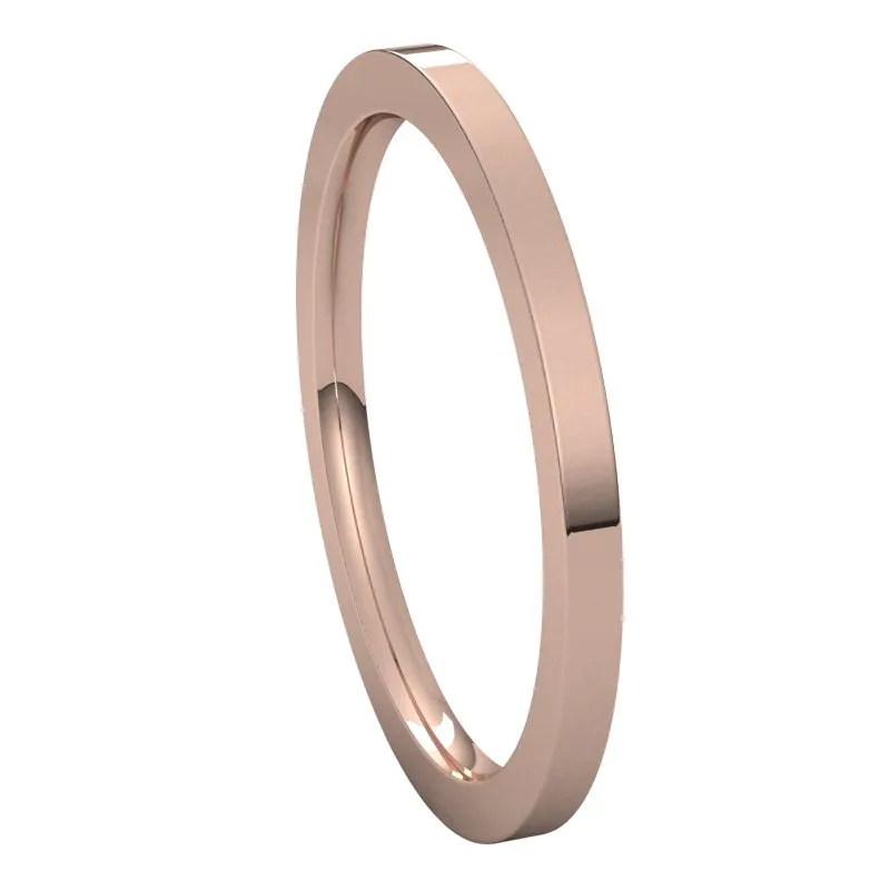 10K Rose Gold 1.5 mm flat comfort fit Wedding Band