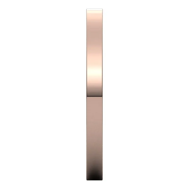10K Rose Gold 2 mm flat comfort fit Wedding Band