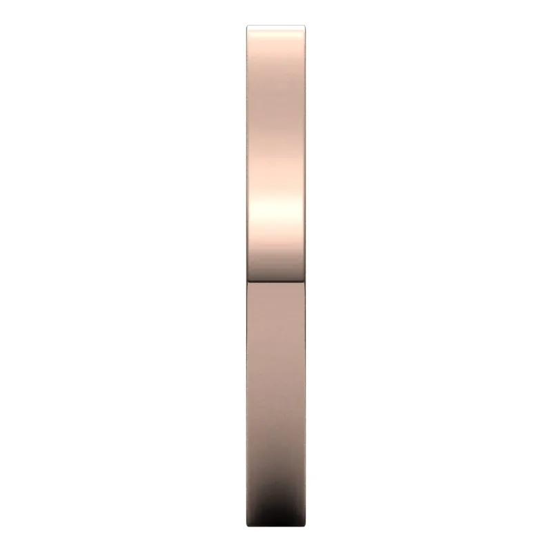 10K Rose Gold 2.5 mm flat comfort fit Wedding Band