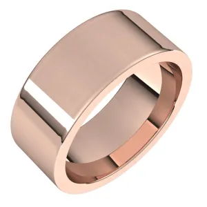 10K Rose Gold 8 mm flat comfort fit Wedding Band
