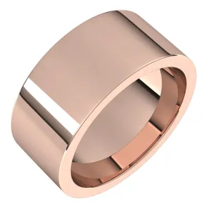 10K Rose Gold 9 mm flat comfort fit Wedding Band