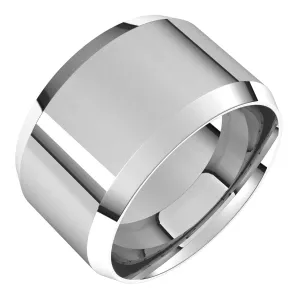 10K White 12 mm Beveled Edge Comfort Fit Light Band