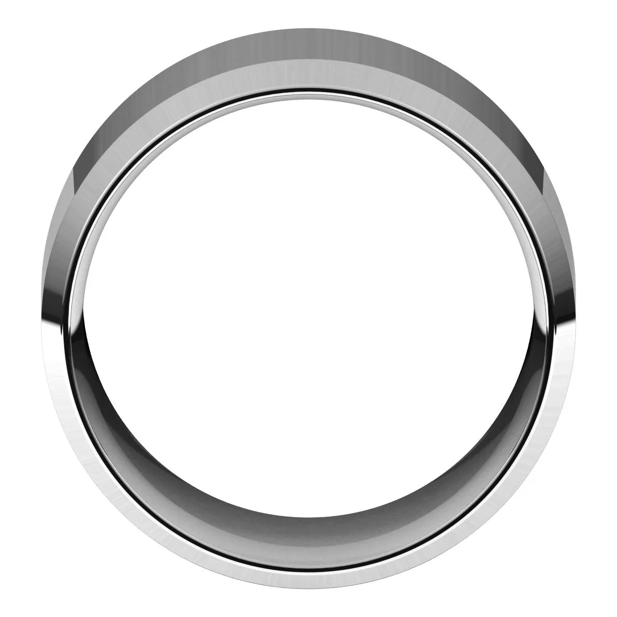 10K White 12 mm Beveled Edge Comfort Fit Light Band