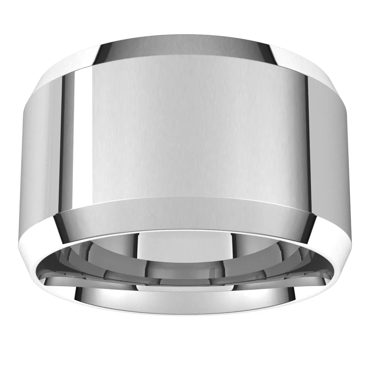 10K White 12 mm Beveled Edge Comfort Fit Light Band