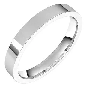 10K White 3 mm Flat Comfort Fit Light Band Size 4.5
