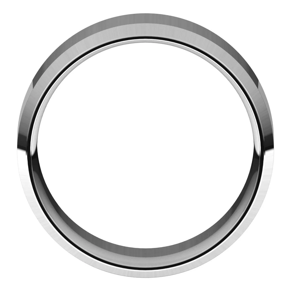 10K White 9 mm Beveled Edge Comfort Fit Light Band