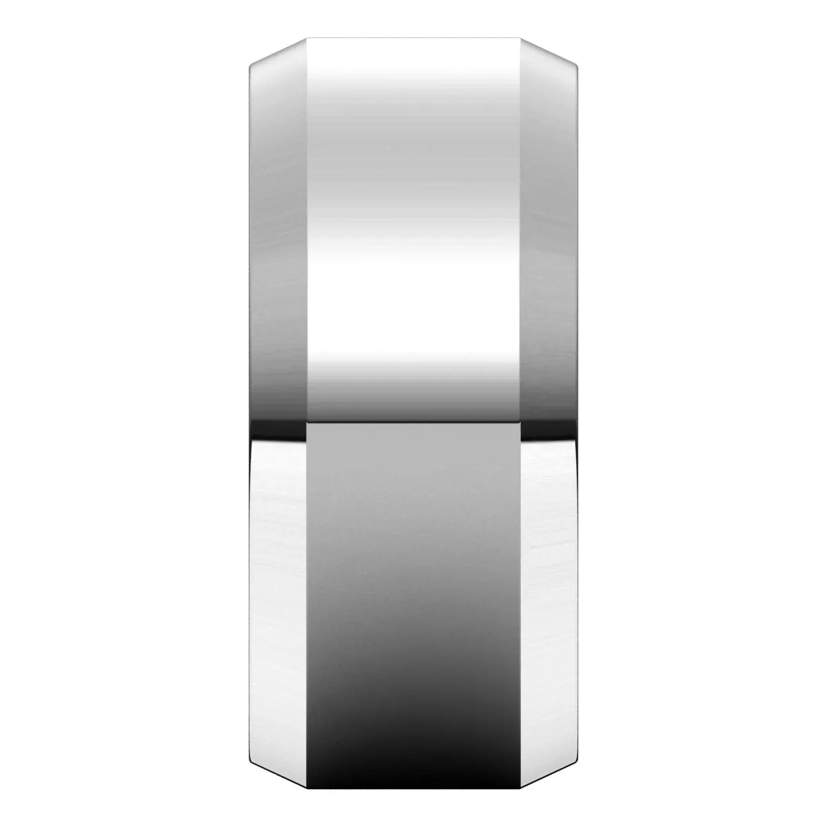 10K White 9 mm Beveled Edge Comfort Fit Light Band