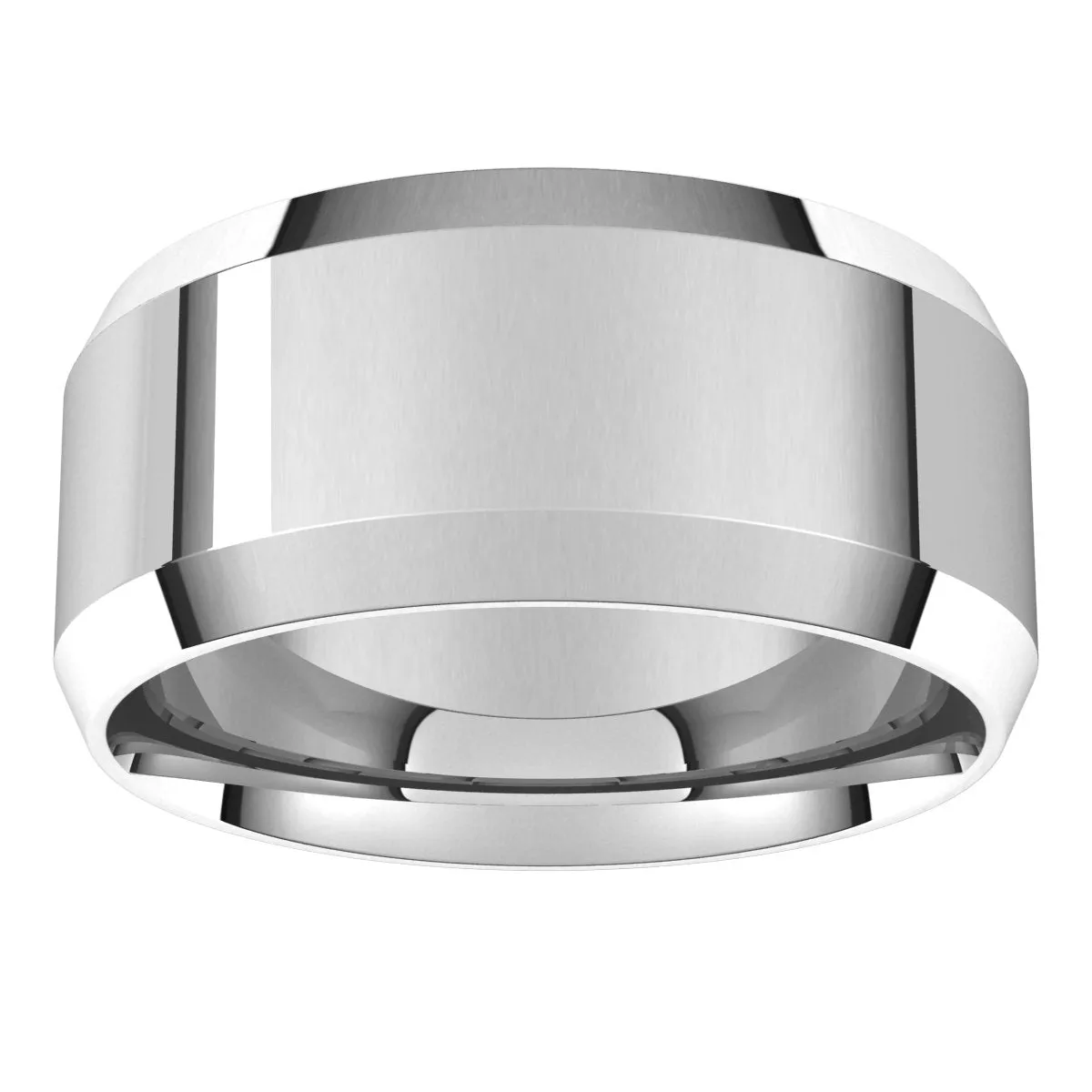 10K White 9 mm Beveled Edge Comfort Fit Light Band