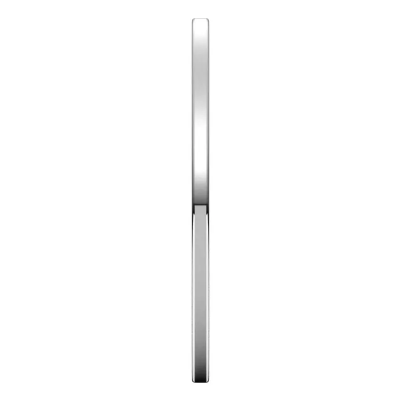 10K White Gold 1 mm flat comfort fit Wedding Band