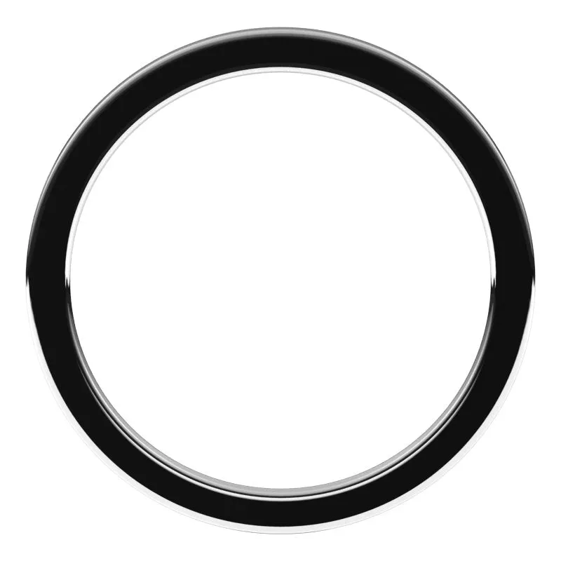 10K White Gold 1 mm flat comfort fit Wedding Band