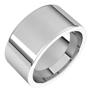 10K White Gold 10 mm flat comfort fit Wedding Band