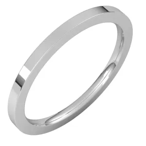 10K White Gold 1.5 mm flat comfort fit Wedding Band