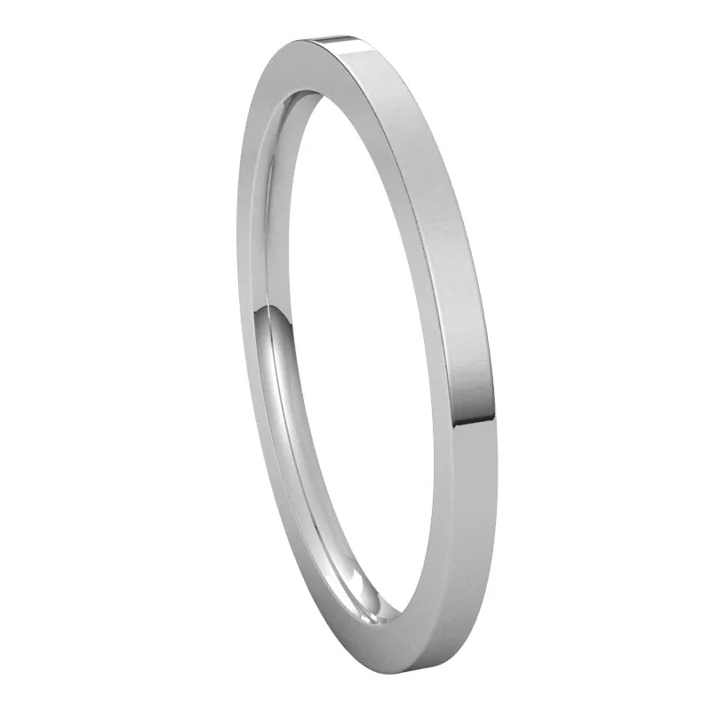 10K White Gold 1.5 mm flat comfort fit Wedding Band