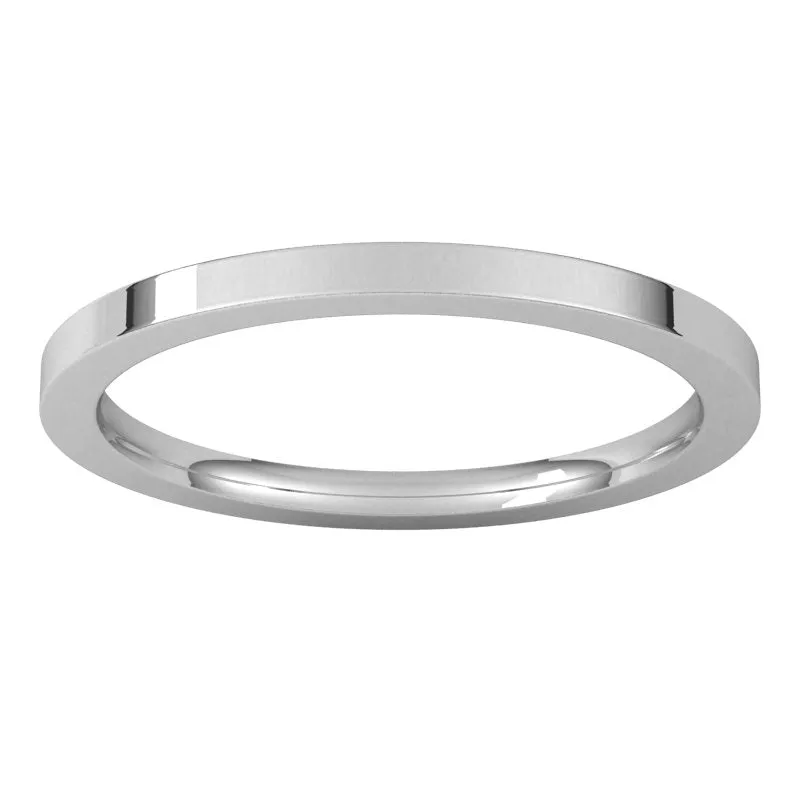 10K White Gold 1.5 mm flat comfort fit Wedding Band