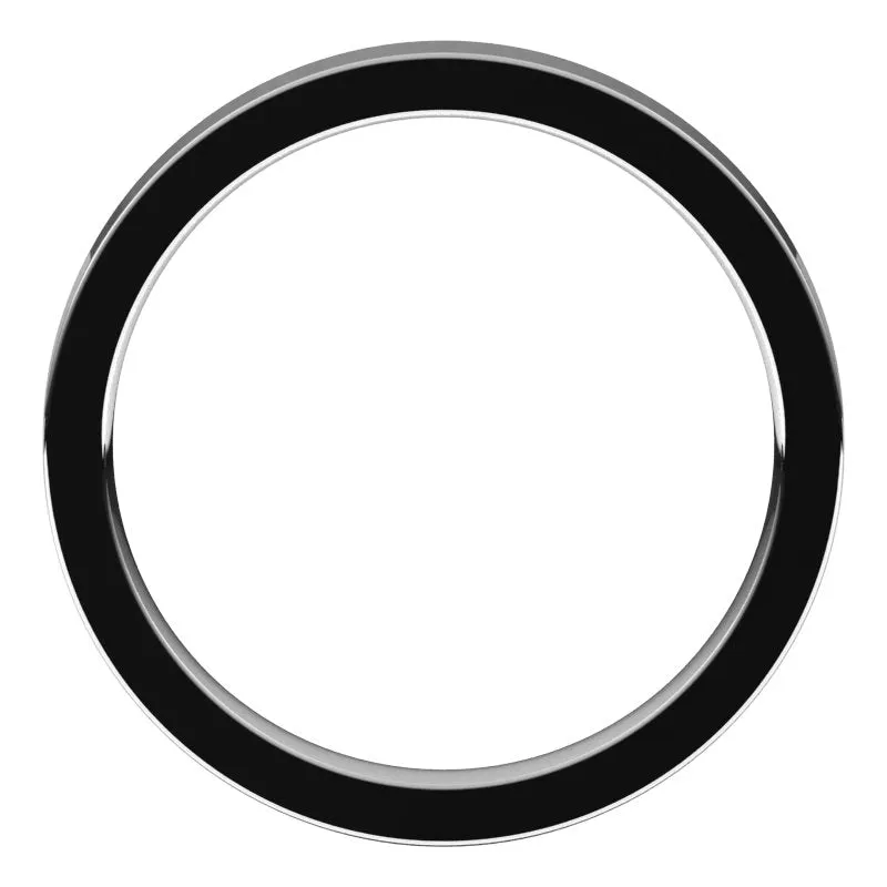 10K White Gold 2.5 mm flat comfort fit Wedding Band