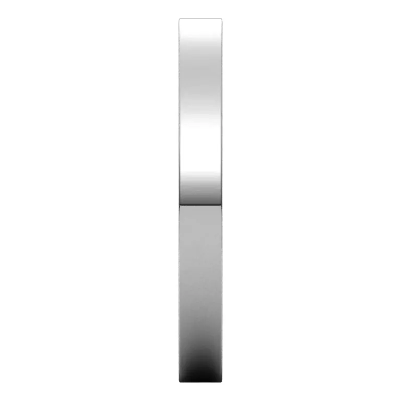 10K White Gold 2.5 mm flat comfort fit Wedding Band