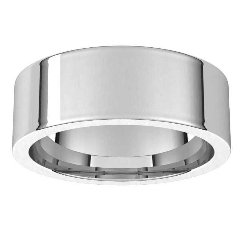 10K White Gold 7 mm flat comfort fit Wedding Band