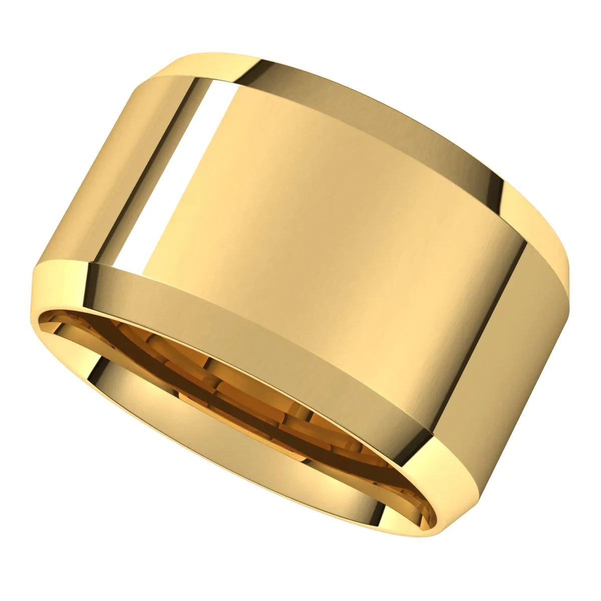10K Yellow 12 mm Beveled Edge Comfort Fit Light Band