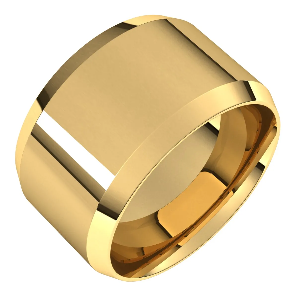 10K Yellow 12 mm Beveled Edge Comfort Fit Light Band