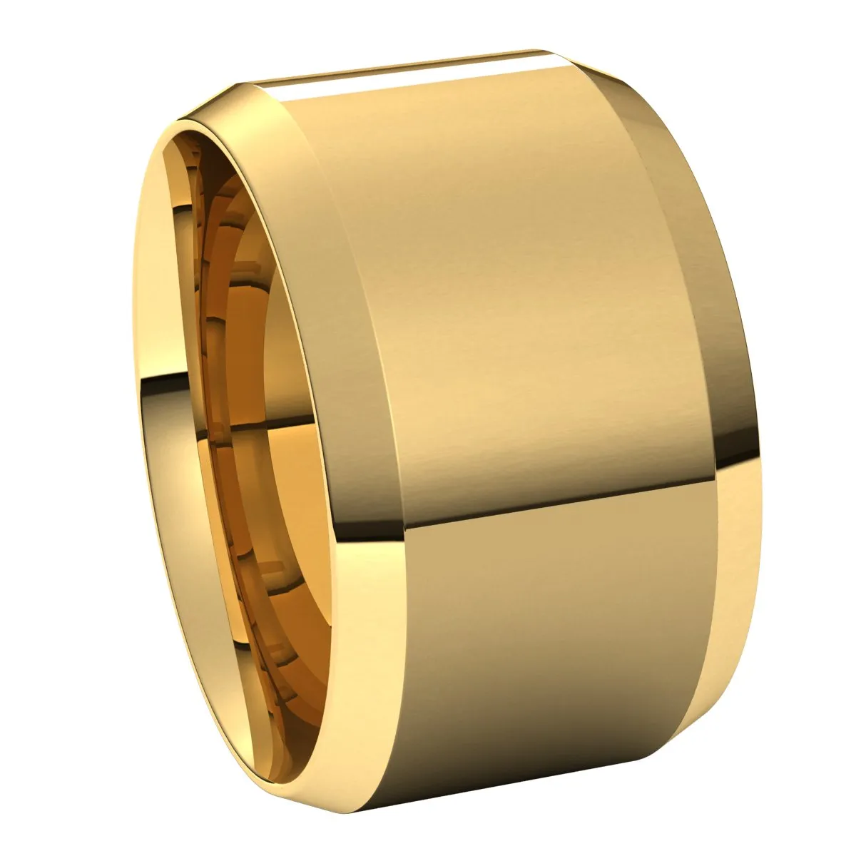 10K Yellow 12 mm Beveled Edge Comfort Fit Light Band