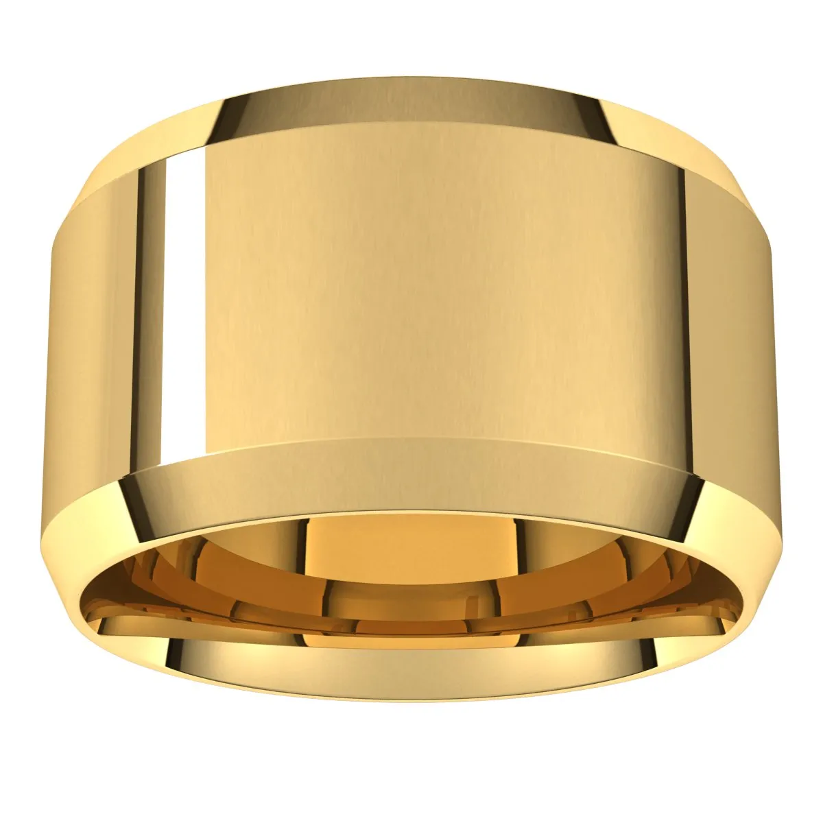 10K Yellow 12 mm Beveled Edge Comfort Fit Light Band