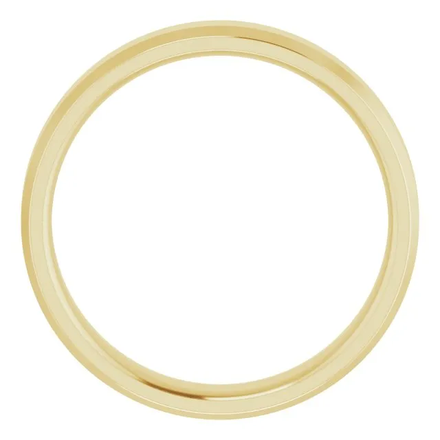 10K Yellow 4 mm Beveled Edge Comfort Fit Light Band