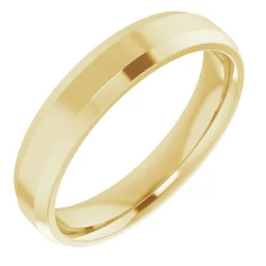 10K Yellow 4 mm Beveled Edge Comfort Fit Light Band