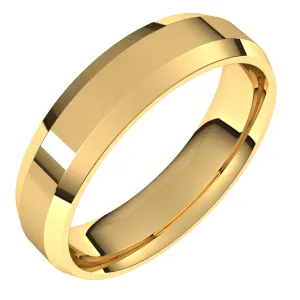 10K Yellow 5 mm Beveled Edge Comfort Fit Light Band