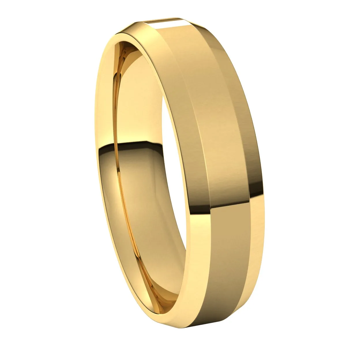10K Yellow 5 mm Beveled Edge Comfort Fit Light Band