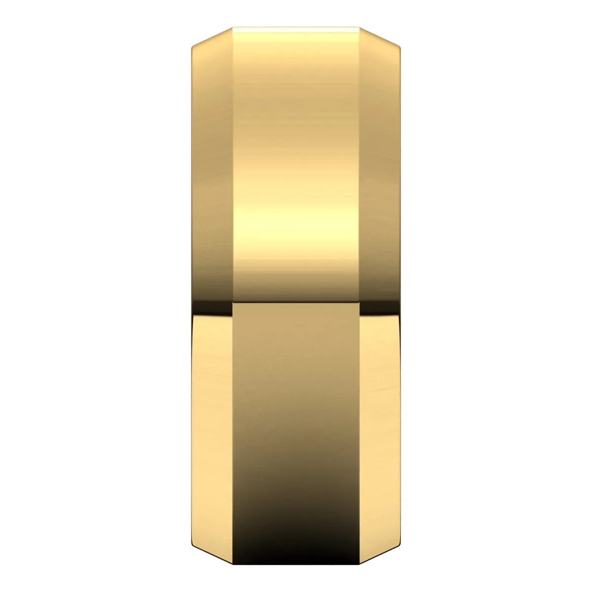 10K Yellow 8 mm Beveled Edge Comfort Fit Light Band