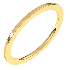 10K Yellow Gold 1 mm flat comfort fit Wedding Band