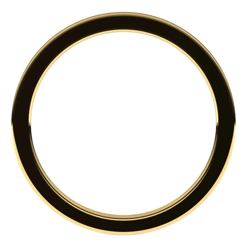 10K Yellow Gold 1 mm flat comfort fit Wedding Band