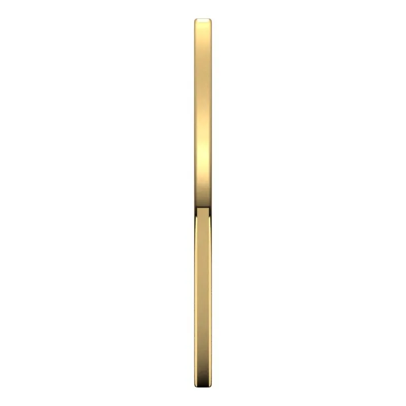 10K Yellow Gold 1 mm flat comfort fit Wedding Band